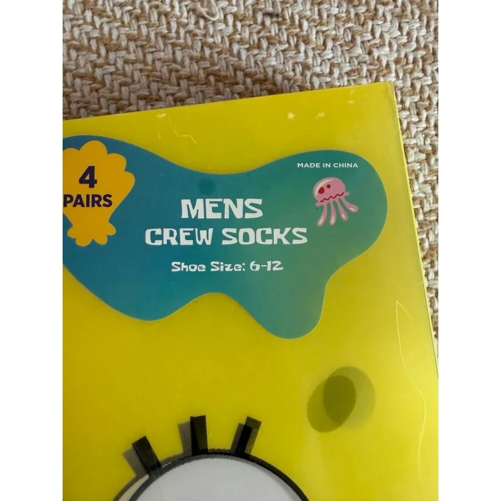 SpongeBob SquarePants men’s crew socks shoe size 6–12 new